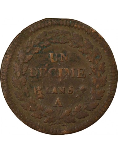 Dupré Grand Module 1 décime Cuivre An 5 A Paris