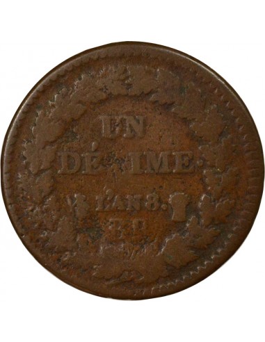 Dupré Grand Module 1 décime Cuivre An 8 BB Strasbourg