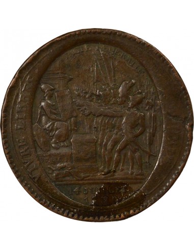 au Serment Monneron 5 Sols Cuivre 1792 Birmingham