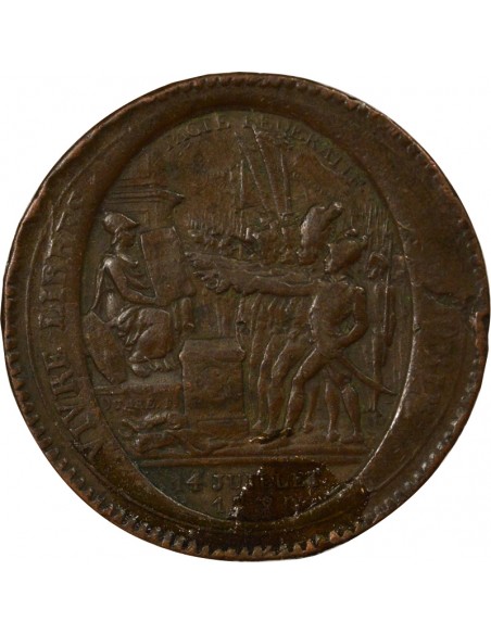 au Serment Monneron 5 Sols Cuivre 1792 Birmingham