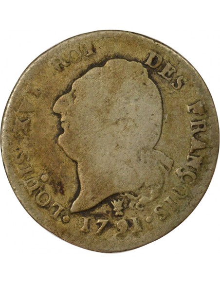 au Génie 15 sols dit au génie type Francois Argent 1791 I Limoges