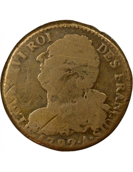 au Faisceau 2 sols dit au faisceau type Francois Cuivre 1792 A Paris