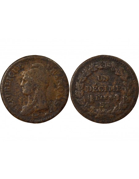 Dupré Grand Module 1 décime Cuivre An 8 BB Strasbourg