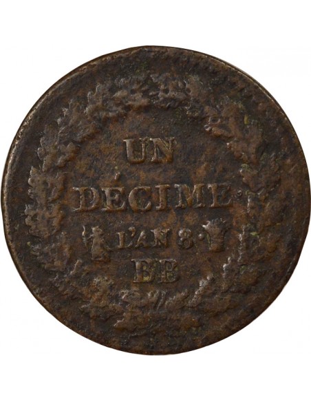 Dupré Grand Module 1 décime Cuivre An 8 BB Strasbourg