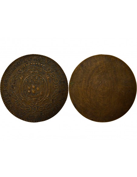 Pierre de la Ville de Chambardet Maire de Nantes Jeton Cuivre 1772-1773