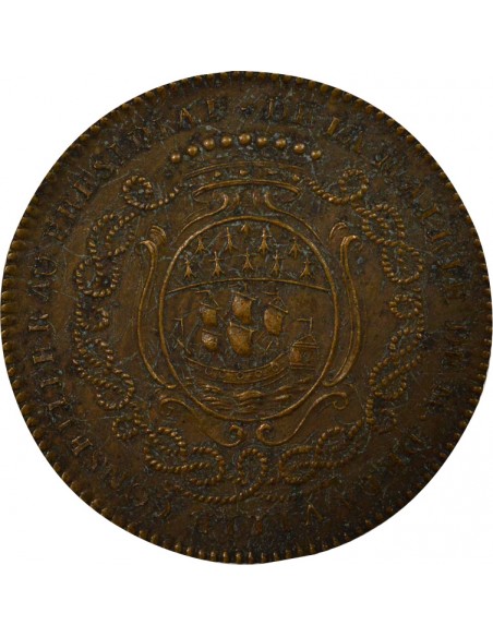 Pierre de la Ville de Chambardet Maire de Nantes Jeton Cuivre 1772-1773