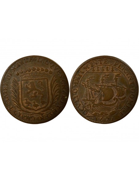 Jacques Charette Maire de Nantes Jeton Cuivre 1671