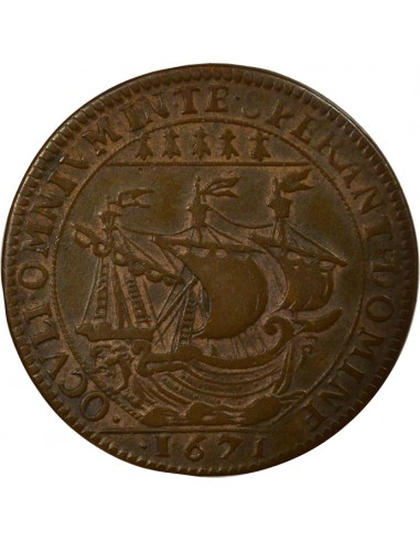 Jacques Charette Maire de Nantes Jeton Cuivre 1671