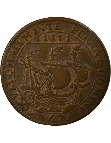 Jacques Charette Maire de Nantes Jeton Cuivre 1671