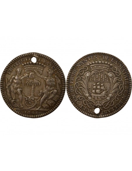 Mathurin Bellabre Maire de Nantes Jeton Argent 1748