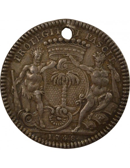 Mathurin Bellabre Maire de Nantes Jeton Argent 1748