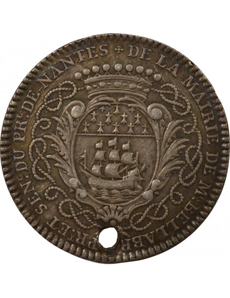 Mathurin Bellabre Maire de Nantes Jeton Argent 1748