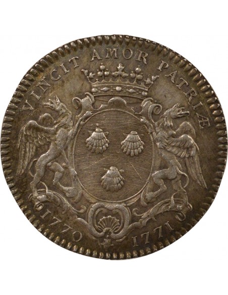 Philippe Vincent Roger Maire de Nantes Jeton Argent 1770-1771