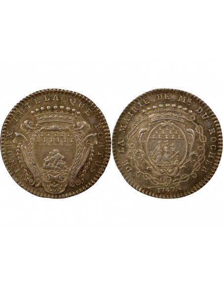 François Pierre Durocher Maire de Nantes Jeton Argent 1747