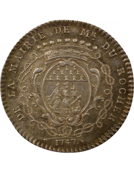 François Pierre Durocher Maire de Nantes Jeton Argent 1747