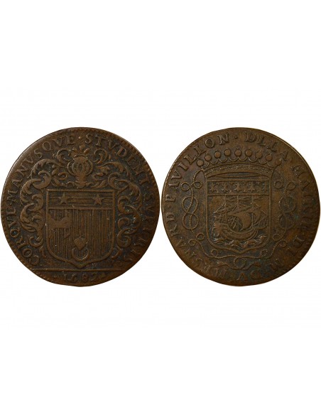 Louis Mesnard Maire de Nantes Jeton Cuivre 1682