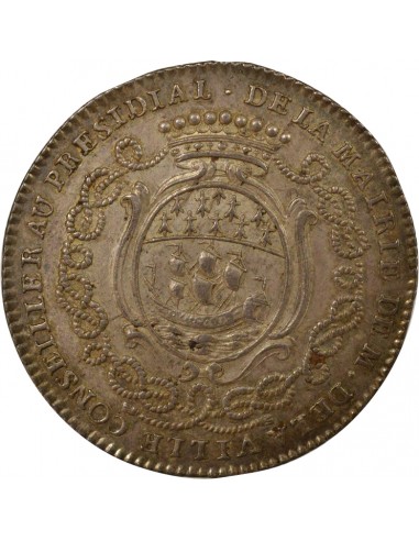 Pierre de la Ville de Chambardet Maire de Nantes Jeton Argent 1772-1773