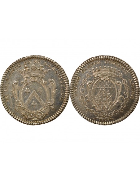 René Darquistade Maire de Nantes Jeton Argent 1735