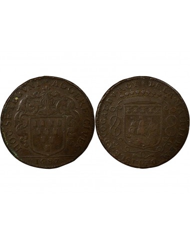 Guillaume de Lisle Maire de Nantes Jeton Cuivre 1687