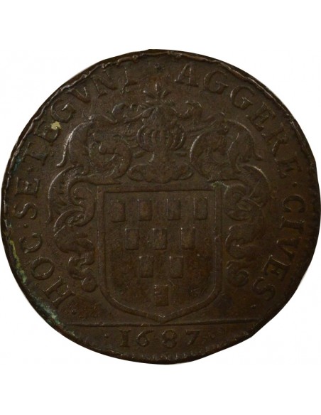Guillaume de Lisle Maire de Nantes Jeton Cuivre 1687