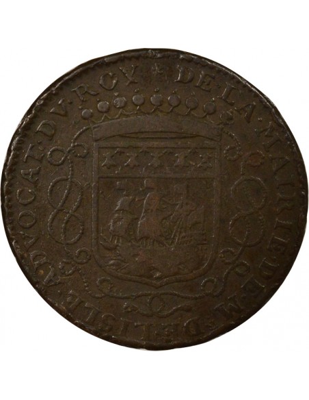Guillaume de Lisle Maire de Nantes Jeton Cuivre 1687