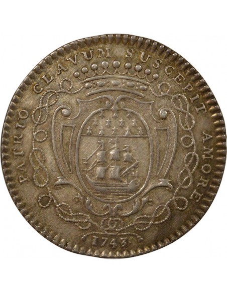 René Darquistade Maire de Nantes Jeton Argent 1743