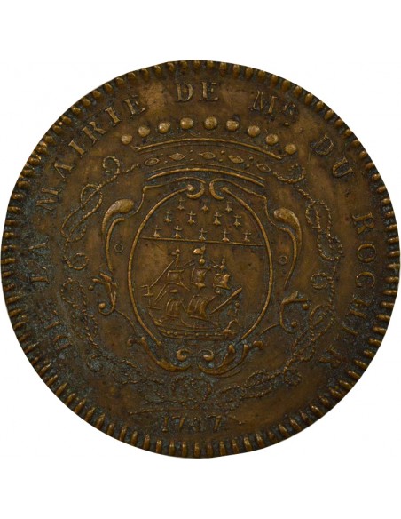François Pierre Durocher Maire de Nantes Jeton Cuivre 1747
