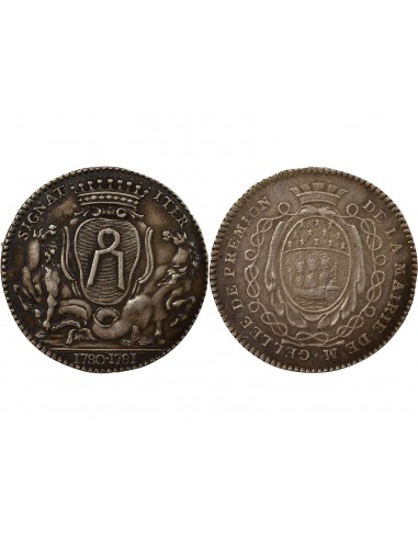 Jean-Baptiste Gellée de Prémion Maire de Nantes Jeton Argent 1780-1781