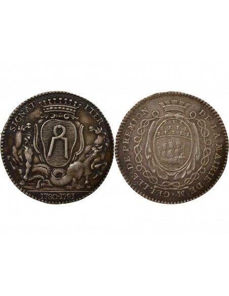 Jean-Baptiste Gellée de Prémion Maire de Nantes Jeton Argent 1780-1781