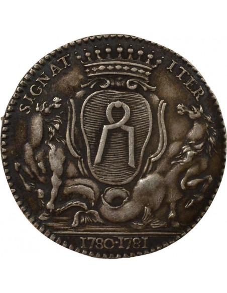 Jean-Baptiste Gellée de Prémion Maire de Nantes Jeton Argent 1780-1781