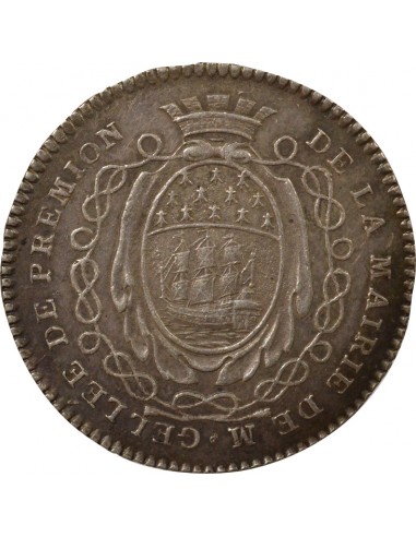 Jean-Baptiste Gellée de Prémion Maire de Nantes Jeton Argent 1780-1781