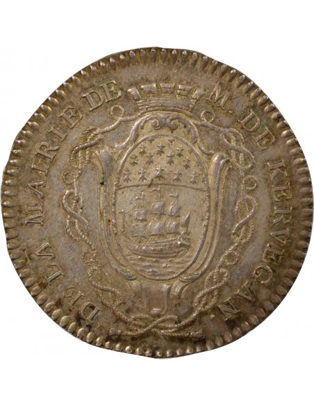 Christophe-Clair Danyel de Kervégan Maire de Nantes Jeton Argent 1789-1790