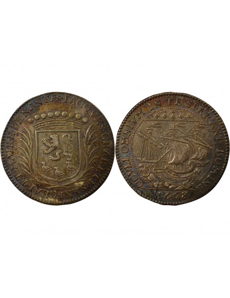 Jacques Charette Maire de Nantes Jeton Argent 1668
