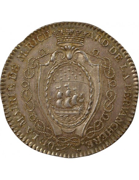 Georges Guérin de Beaumont Maire de Nantes Jeton Argent 1787-1788