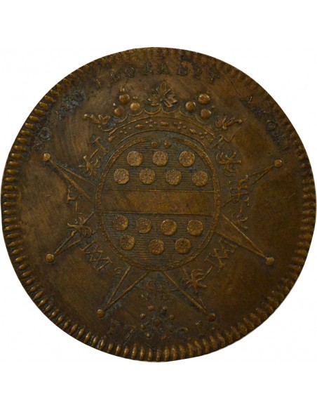 Gérard Mellier Maire de Nantes Jeton Cuivre 1721