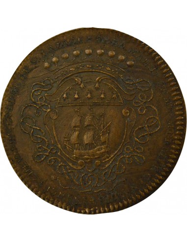 Gérard Mellier Maire de Nantes Jeton Cuivre 1721