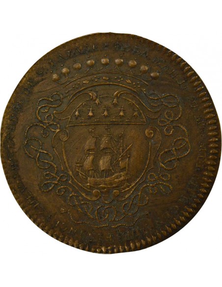 Gérard Mellier Maire de Nantes Jeton Cuivre 1721