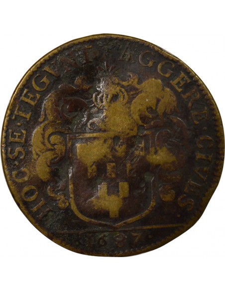 Guillaume de Lisle Maire de Nantes Jeton Laiton 1687