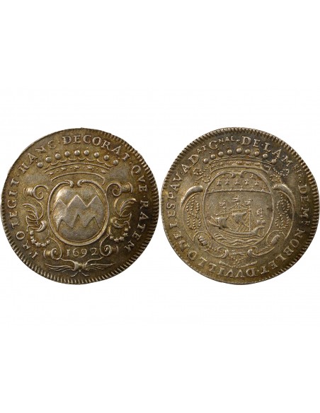 Pierre Noblet Maire de Nantes Jeton Argent 1692
