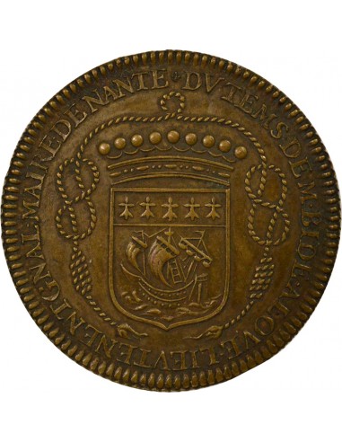 Claude Bidé Maire de Nantes Jeton Cuivre 1684