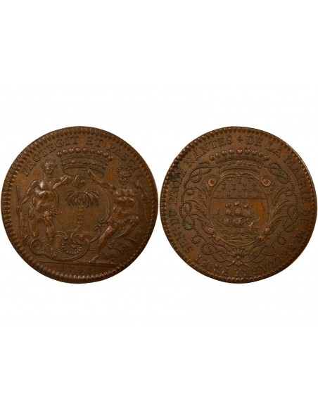 Mathurin Bellabre Maire de Nantes Jeton Cuivre 1748