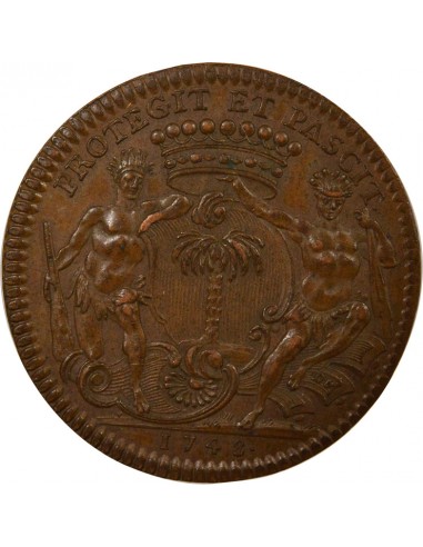 Mathurin Bellabre Maire de Nantes Jeton Cuivre 1748