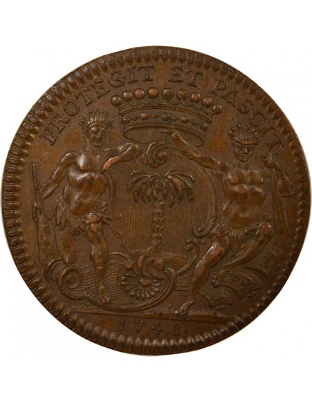 Mathurin Bellabre Maire de Nantes Jeton Cuivre 1748