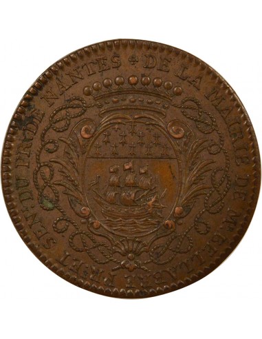 Mathurin Bellabre Maire de Nantes Jeton Cuivre 1748