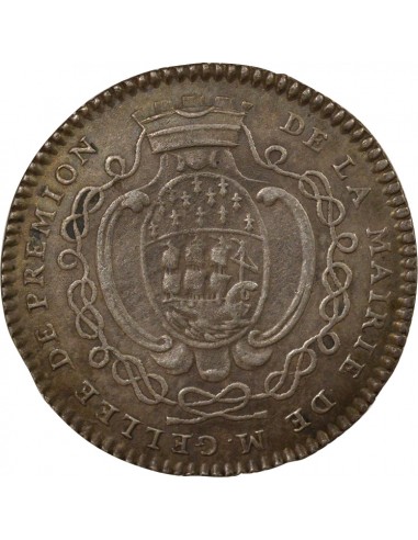 Jean-Baptiste Gellée de Prémion Maire de Nantes Jeton Argent 1776