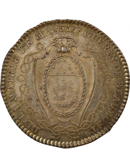 Georges Guérin de Beaumont Maire de Nantes Jeton Argent 1786-1787