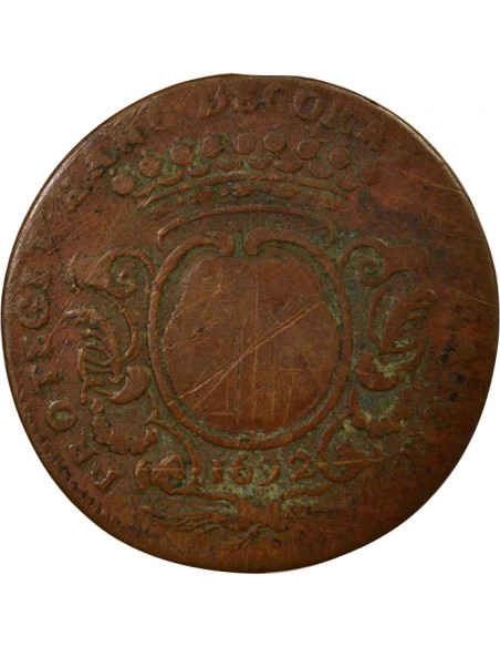 Pierre Noblet Maire de Nantes Jeton Cuivre 1692
