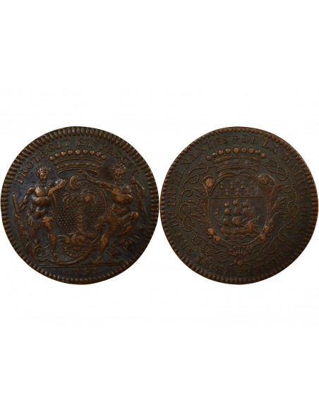 Mathurin Bellabre Maire de Nantes Jeton Cuivre 1752