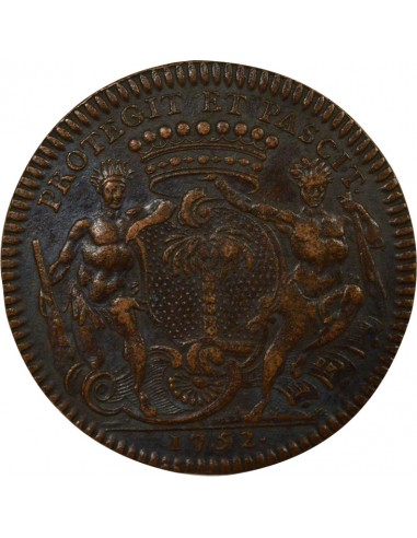 Mathurin Bellabre Maire de Nantes Jeton Cuivre 1752
