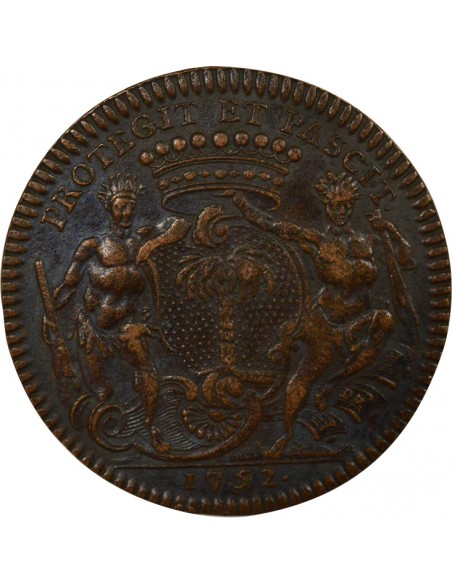 Mathurin Bellabre Maire de Nantes Jeton Cuivre 1752